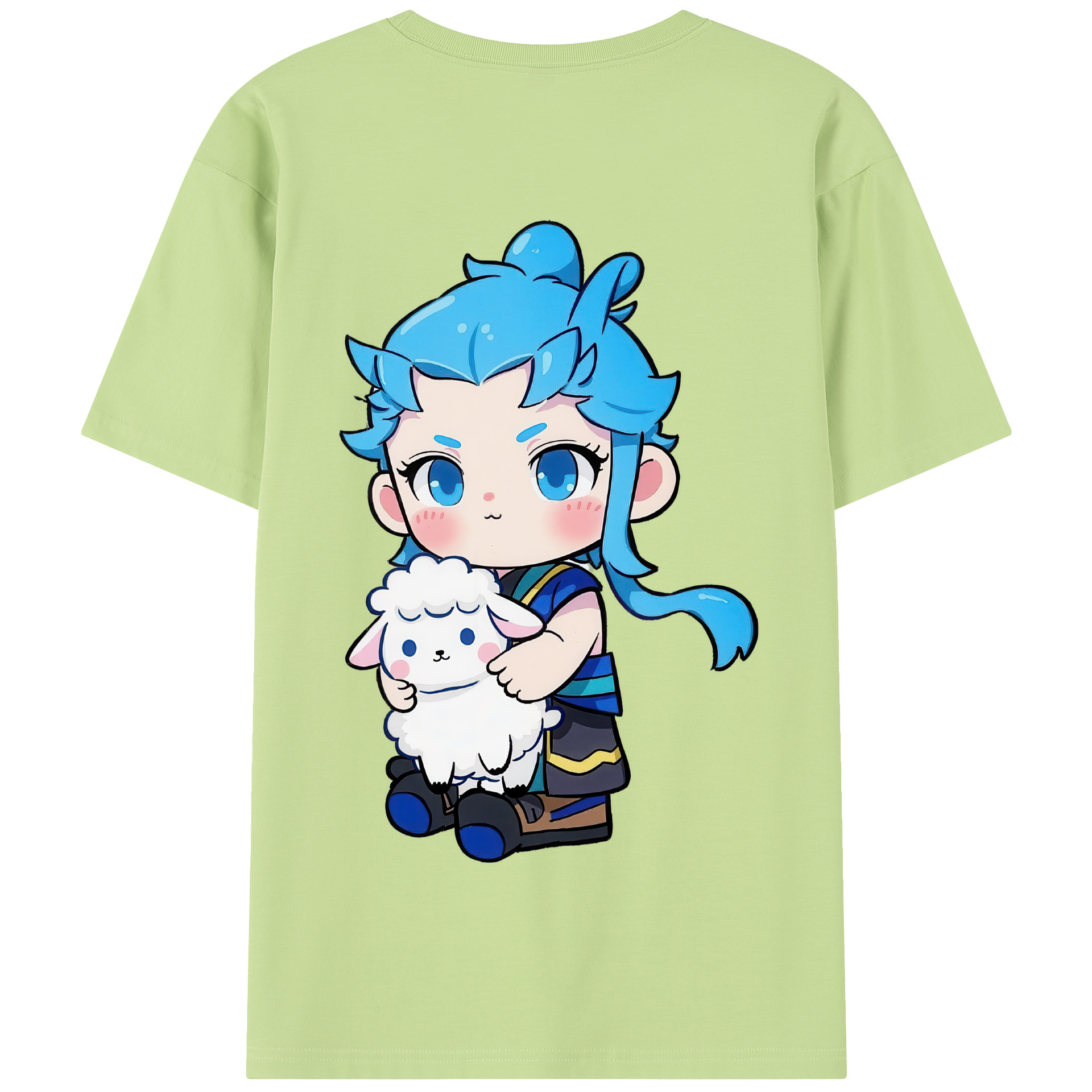 （画像用） Ne Zha 2 ナタ 魔童の大暴れ 綿100％半袖Tシャツ（背面プリント）